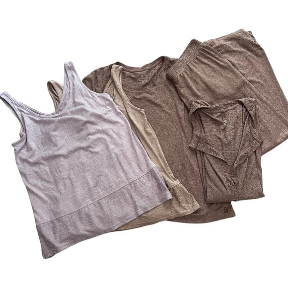 Cuddl Duds Sweaters - Cuddl Duds Lounge Set Bundle 5pc Tanks Tee Pants Cardigan Soft Cozy Neutral